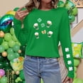 thumbnail image 5 of Uootdi St. Patrick's Day Sweatshirt for Women Irish Shamrock Round Neck Pullover Long Sleeve Shirts Leaf Clover Raglan Tops Gift, 5 of 6