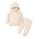 thumbnail image 1 of Gibobby Conjunto de ropa de manga larga para bebé y niño pequeños Primavera Invierno Sólido Cálido Grueso Pantalones de manga larga Sudadera con capucha(Caqui,6-7 Años), 1 of 3