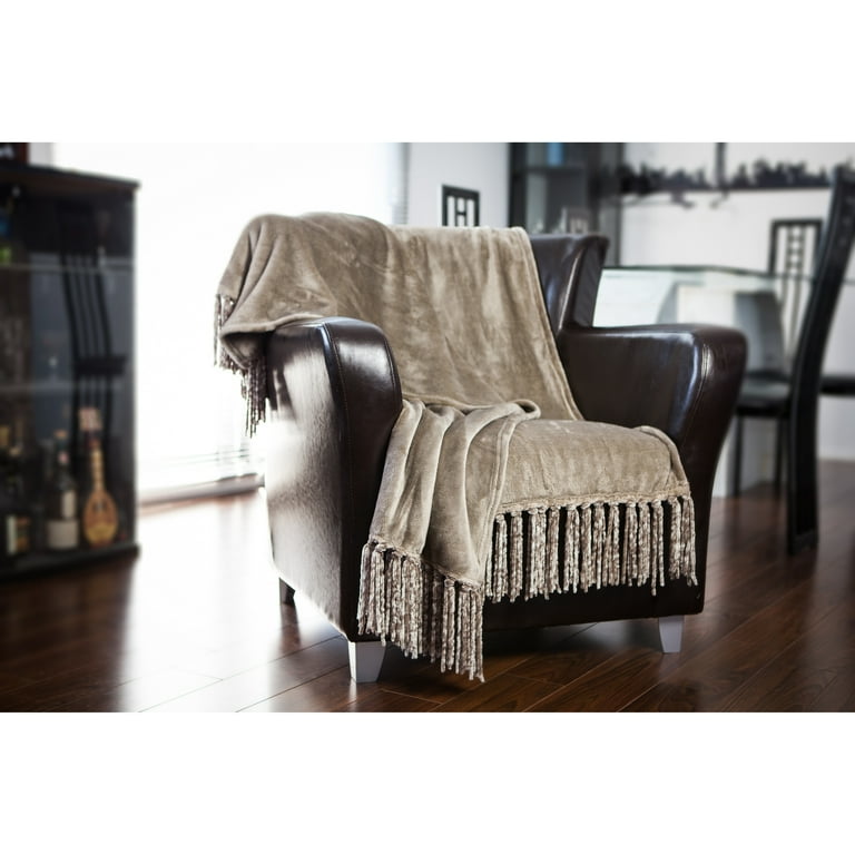 tobacco throw blanket Gouchee Home Plush Throw Blanket Tobacco