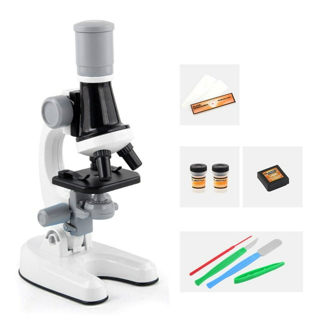 Biological Microscope for Kids Beginners 100X 400x 2000X Magnification Kids Science Toys Microscope Kit with Specimens LED Light Education Scientific