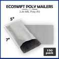 thumbnail image 2 of EcoSwift Brand Premium Poly Shipping Bag Waterproof Durable Self-Seal Mailer 2.35 Mil, 5 in. x 7 in. (Size 0), Solid Gray, 150-Pack, 2 of 6