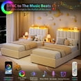 thumbnail image 6 of LED Bed Frame with Headboard and 2 Drawers, Strong Wood Slats, Noise-Free Metal Frame, Heavy Duty, Easy Assembly, No Box Season Needed, 6 of 7