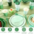 thumbnail image 2 of 168 Pcs Tableware Set Plates and Napkins Party Supplies Disposable Paper Plates Napkins Cup Fork Knives Spoon for Baby Shower Birthday Wedding Dessert (Sage Green), 2 of 6