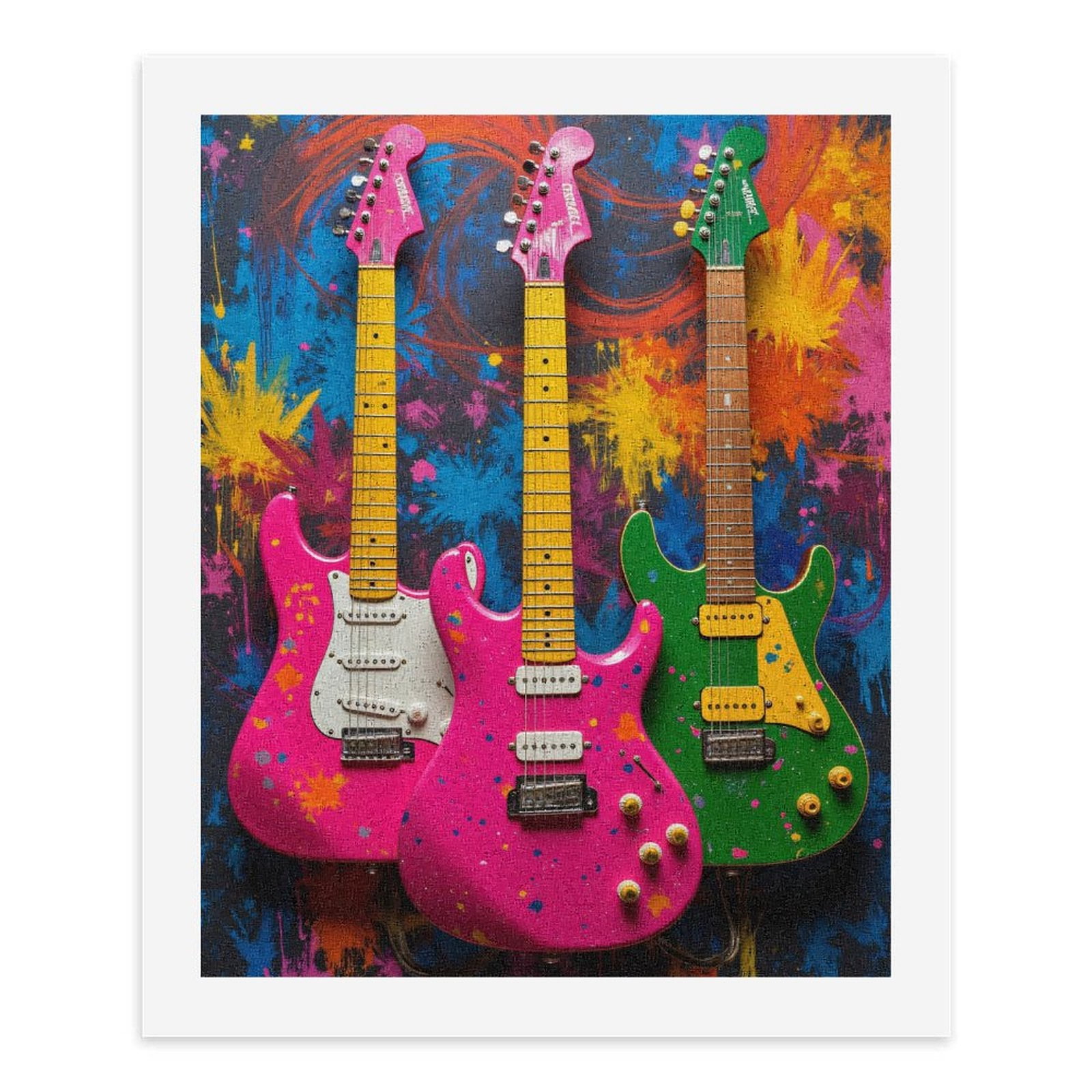 Paint By Numbers Kit for Adults Beginner - DIY Colorful Guitars Abstract Art Canvas Painting Kits for Adults, Frameless Paint By Number for Adults for Home Wall Decor 16x20 Inch
