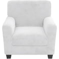 thumbnail image 1 of Housse de Canapé en Velours Peluche (Chaise, Blanc), 1 of 7