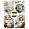 thumbnail image 4 of Hokiten Kitchen Dinner Napkins Set of 8 Navy Blue Green Stripe Cloth Napkins Reusable Washable Table Napkins for Weddings Cocktail Parties Holiday Table Decor 20x20 Inch, 4 of 8