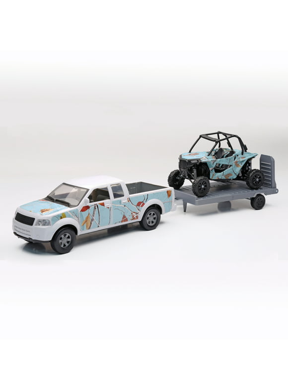 New Ray Teal Camo Free-Wheeling Pickup Truck with Teal Camo Polaris Razor