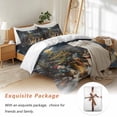 thumbnail image 7 of Christmas Bedding Duvet Cover Set Queen Size 4 Pieces Winter Snow Christmas Tree Lights Forest Bonfire Bunny Bedding Set with Zipper Closure, 1 Comforter Cover 90x92 Inch 1 Flat Sheet 2 Pillow Cases, 7 of 7