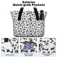 thumbnail image 2 of Tote Bag for Women - Paw Prints and Bones Shoulder Bag - Large Utility Work Duffle Bag with Zipper Handbag for Travel, Work, Sprots, 2 of 5