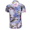 thumbnail image 4 of Alkepwun Plus Size Mens Golf Shirt Mens Tropical Print Hawaiian Shirt Slim Fit Short Sleeve Casual Button Down Floral Shirt Summer Beach Shirts on Clearance, 4 of 6
