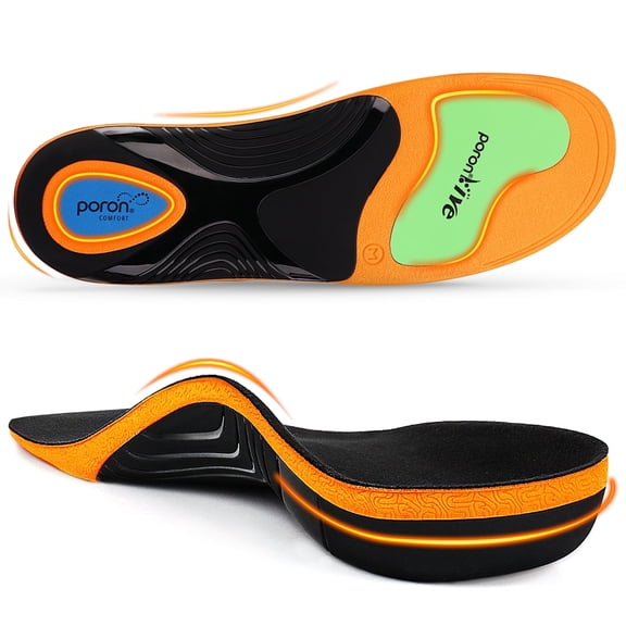 Ailaka Orthotic Insoles for High Arch Support and Flat feet, Work Boot Inserts for Plantar Fasciitis Relief, Shock Absorbing Cushion for Men and Women, 1 Pair
