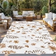 thumbnail image 2 of Brown Spring Floral Outdoor Rug for Patio/Deck/Porch, Non-Slip Large Area Rug 3 x 5 Ft, Flowers Leaves Elegant Pastoral Indoor Outdoor Rugs Washable Area Rugs, Reversible Camping Rug Carpet Runner, 2 of 8