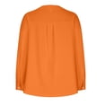 thumbnail image 6 of Patlollav Womens Shirts Solid Color Loose Slim V-Neck Long-Sleeved Cotton and Linen Winner Tops, 6 of 6