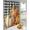 thumbnail image 4 of Fall Shower Curtain Orange Pumpkin Bathroom Curtains with Hooks, Waterproof Fabric Sunflower Berry Maple Leaf Plaid Thanksgiving Bath Shower Curtains Set for Bathroom Bathtubs Decor 36x72 Inch, 4 of 7