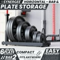 thumbnail image 2 of Synergee Horizontal Plate Storage Rack with Barbell Holders – Interchangeable Dividers, 350 lb Capacity, Fits Bumper & Cast Iron Plates, Wheels for Easy Mobility, 2 of 6