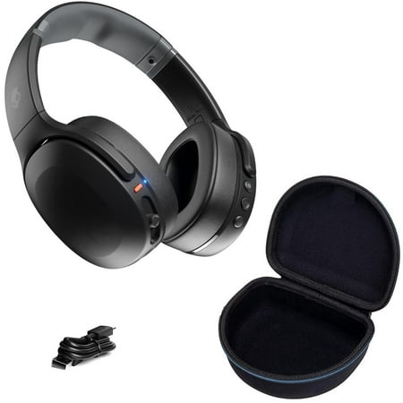 Skullcandy Crusher Evo Wireless Over-Ear Bluetooth Headphone and Deluxe CCI Carrying Case Bundle (True Black)