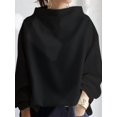 thumbnail image 5 of Womens Oversized Sweatshirts Stand Collar Pullover Long Sleeve Hoodies Tops Fall Fashion Outfits Clothes Black XXL, 5 of 9