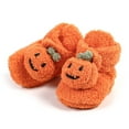 thumbnail image 4 of Baby Booties Halloween Pumpkin Booties Fleece Slippers Soft Newborn Crib Shoes Prewalkers, 4 of 9