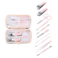 thumbnail image 1 of Conjunto de cortaúñas de moda de 10 piezas para mujeres y hombres en rosa degradado, 1 of 1