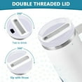 thumbnail image 6 of 40 oz Insulated Stainless Steel Tumbler Double Wall Stainless Steel Tumbler with 2-Way Drinking Penguin Holding Candy Cane, 6 of 9
