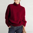 thumbnail image 3 of Misright Women's Turtleneck Sweater, Long Sleeve Knit Pullover with Soft Warm Design for Winter, 3 of 9