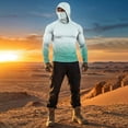 thumbnail image 6 of Performance Fishing Compression Hoodie for Men Sunscreen Integrated Face Mask Long Sleeve Breathable Gradient Color Rash Guard for Swimming Sailing Boating, 6 of 6