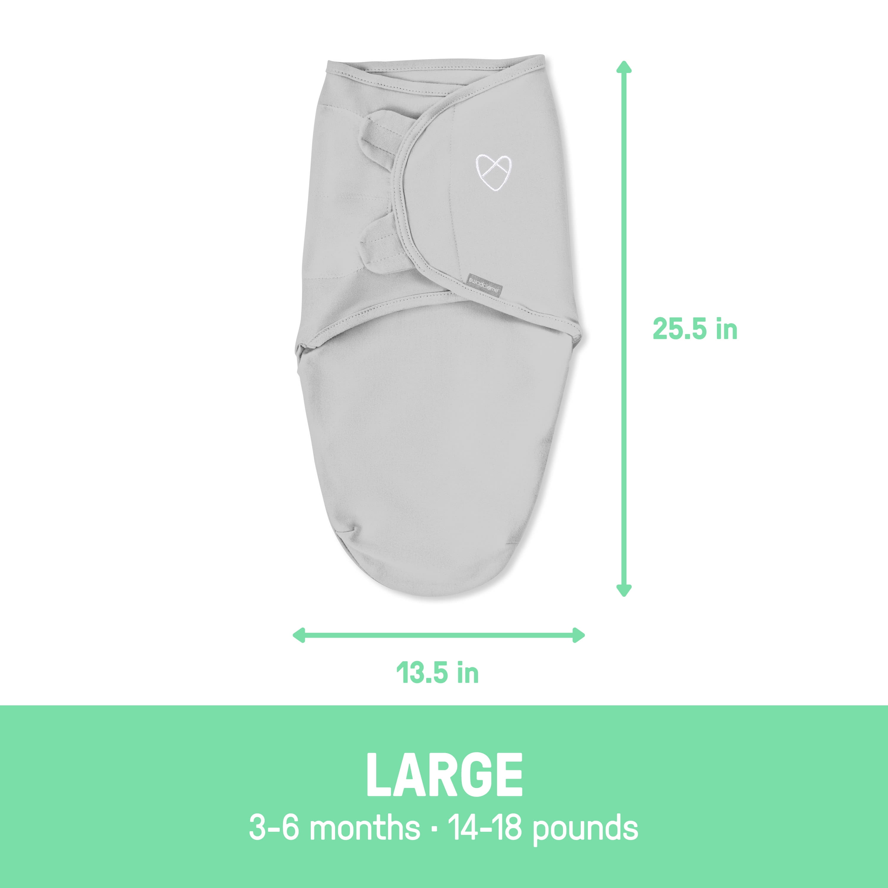 SwaddleMe by Ingenuity Original Swaddle for Baby, 100% Cotton, 3-6 Months, 1.0 TOG, 3-Pack - Superstar