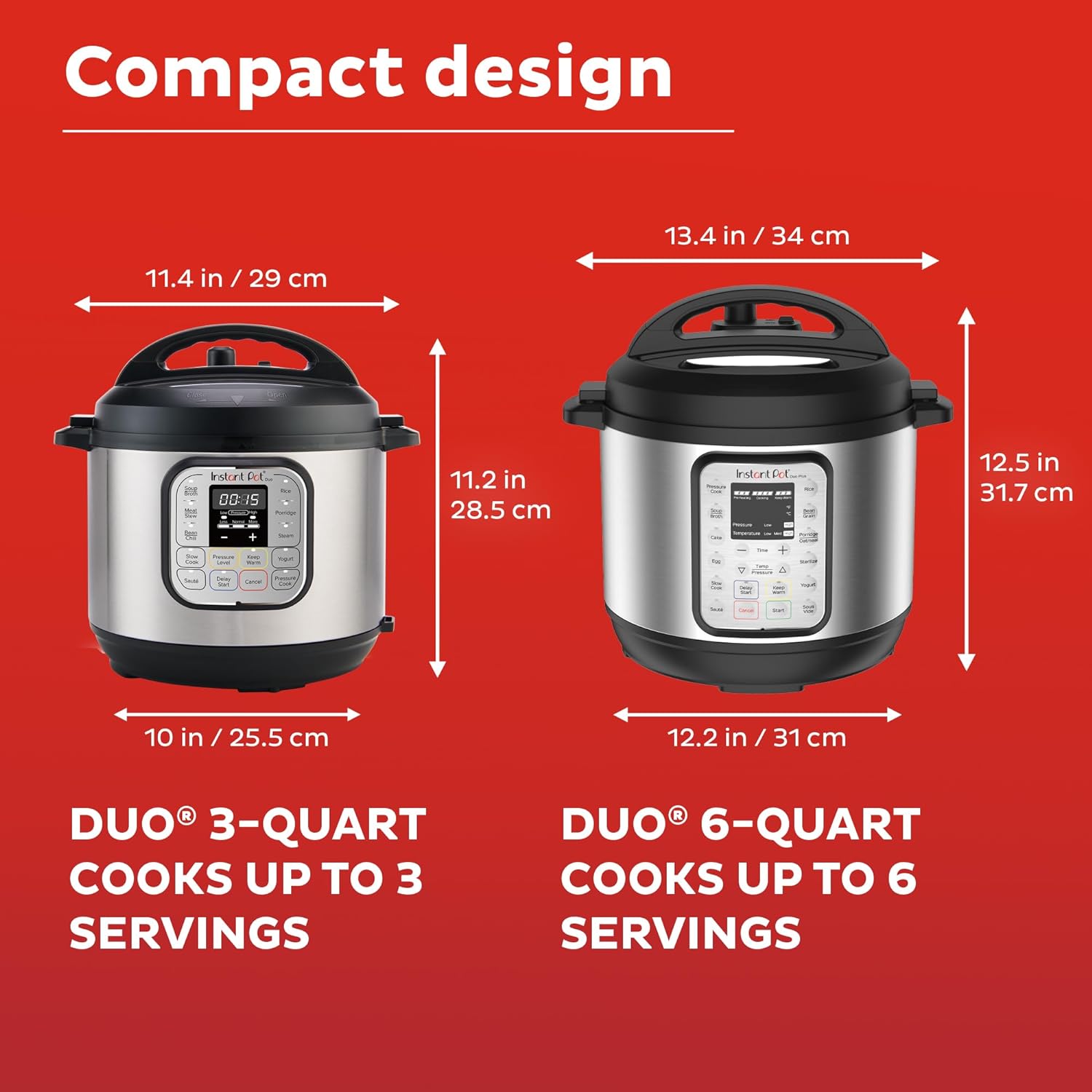 Instant Pot Duo 7-in-1 Electric Pressure Cooker, Slow Cooker, Rice Cooker, Steamer, Sauté, Yogurt Maker, Warmer & Sterilizer, Includes Free App with over 1900 Recipes, Stainless Steel, 3 Quart - image 8 of 9