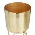 thumbnail image 5 of CosmoLiving by Cosmopolitan 6", 6"W Gold Metal Planter with Removable Stand (2 Count), 5 of 8