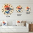 thumbnail image 4 of Designart 'Detail of Eye In Rainbow-Colored Face Portrait' Bohemian & Eclectic Wood Wall Clock, 4 of 5