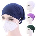 thumbnail image 2 of 2Pcs Solid Color Headband Anti Slip Buttons Head Wraps Nurse Doctor Kerchief Hat, 2 of 8