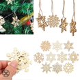 thumbnail image 3 of Luxtrada 10 Pieces Christmas Wooden Snowflake Cutouts Embellishments Hanging Ornaments for Christmas Tree Decoration Kids Crafts with Twines (10pcs), 3 of 9