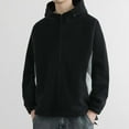 thumbnail image 4 of YLSDY Mens Zip Up Hoodies Oversized Fleece Long Sleeve Drop Shoulder Hooded Sweatshirt Coat Trendy Vintage Streetwear Jacket Black XXL, 4 of 8