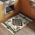 thumbnail image 4 of 2x3 Washable Entryway Rug, Ethnic Style Pattern Non-Slip Area Rug for Front Door Kitchen Bathroom, Retro Abstract Green Brown Weaving Art Indoor Floor Mat for Home Decor, 4 of 9