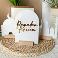 thumbnail image 2 of TETOU 3pcs Acrylic Eid Ramadan Moon Castle with Wooden Base Islamic Mubarak Home Table Art Craft Decoration, 2 of 10