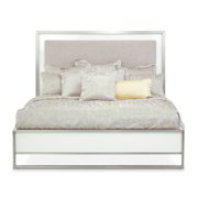 Marquee Modern Eastern King Panel Bed with LED Lights - Cloud White