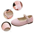 thumbnail image 5 of CHUOU Mary Jane Shoes for Girls Sandals Solid Pearl Cute Flat Bottom Lightweight Hook Loop Princess Shoes Dress Shoes,2-2.5 Years, 5 of 5