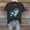 Black-C, variant on Women's Trendy Dolphin Denim Graphic Print Crew Neck Short Sleeve Top - Casual Daily Wear Fashion T-Shirt White 2XL