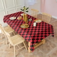 thumbnail image 3 of Red and Black Checkerboard Pattern Rectangle Tablecloth 60"x120",Waterproof Polyester Rectangle Table Cloth, Wipeable Spillproof Polyester Tablecloth for Dining, Camping, Indoor and Outdoor, 3 of 6