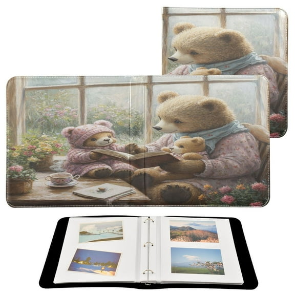 BZSMCE Photo Album Book Scrapbooking Mama Bear Reading Book Printed Picture Album