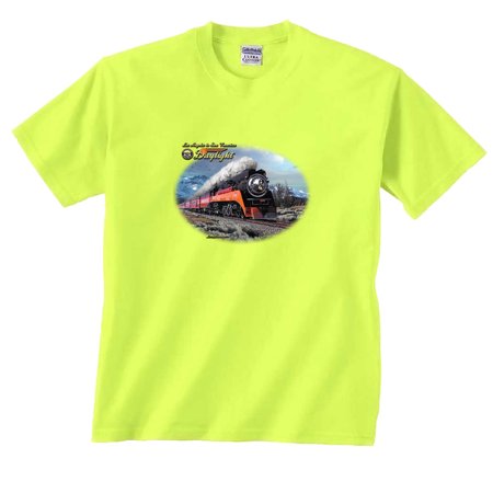 Big Green Egg Los Angeles Trains T-Shirt Daylight in Winter Train Los Angeles to San Francisco locomotive trains railroad ()
