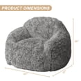 thumbnail image 4 of QinaQin Sillón puff grande para adultos con relleno de espuma, ultra suave y cómodo, ideal para sala, recámara, lectura y momentos de descanso, 4 of 7