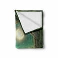 thumbnail image 2 of Forest Soft Flannel Fleece Blanket, Curly Branches Trees in Enchanted Forest Full Moon in Night Sky Illustration, Cozy Plush for Indoor and Outdoor Use, 50" x 60", Cream Green Teal, by Ambesonne, 2 of 6