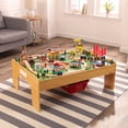 thumbnail image 4 of KidKraft Adventure Town Railway Wooden Train Set & Table with 120 Pieces, 4 of 9