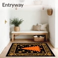thumbnail image 3 of ODIKA 6'x9' Machine Washable Non-Slip Area Rug, Joyful Spruce Doorstep Greeting Celebration Front Decorative High Traffic Rug with Pad, Black, 628741, 3 of 8