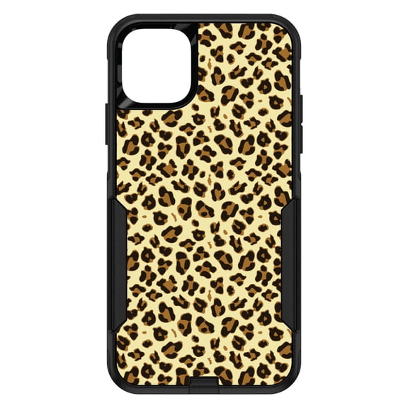 DistinctInk Custom SKIN / DECAL compatible with OtterBox Commuter for iPhone 11 Pro (5.8" Screen) - Black Beige Tan Leopard Skin Spots