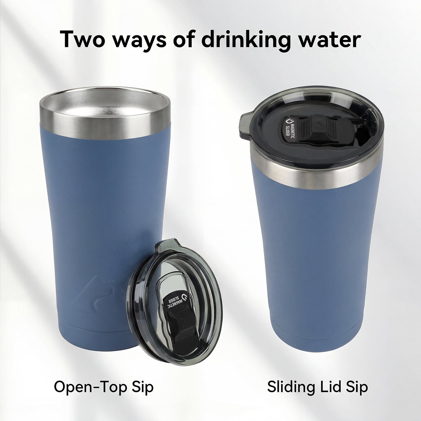 Ozark Trail 22 oz Insulated Stainless Steel Tumbler, Blue Indigo