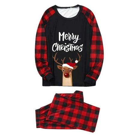 

Kawaii Clothes Matching Family Christmas Pajamas Set Christmas Pjs For Family Set Red Plaid Top And Long Pants Sleepwear Sets