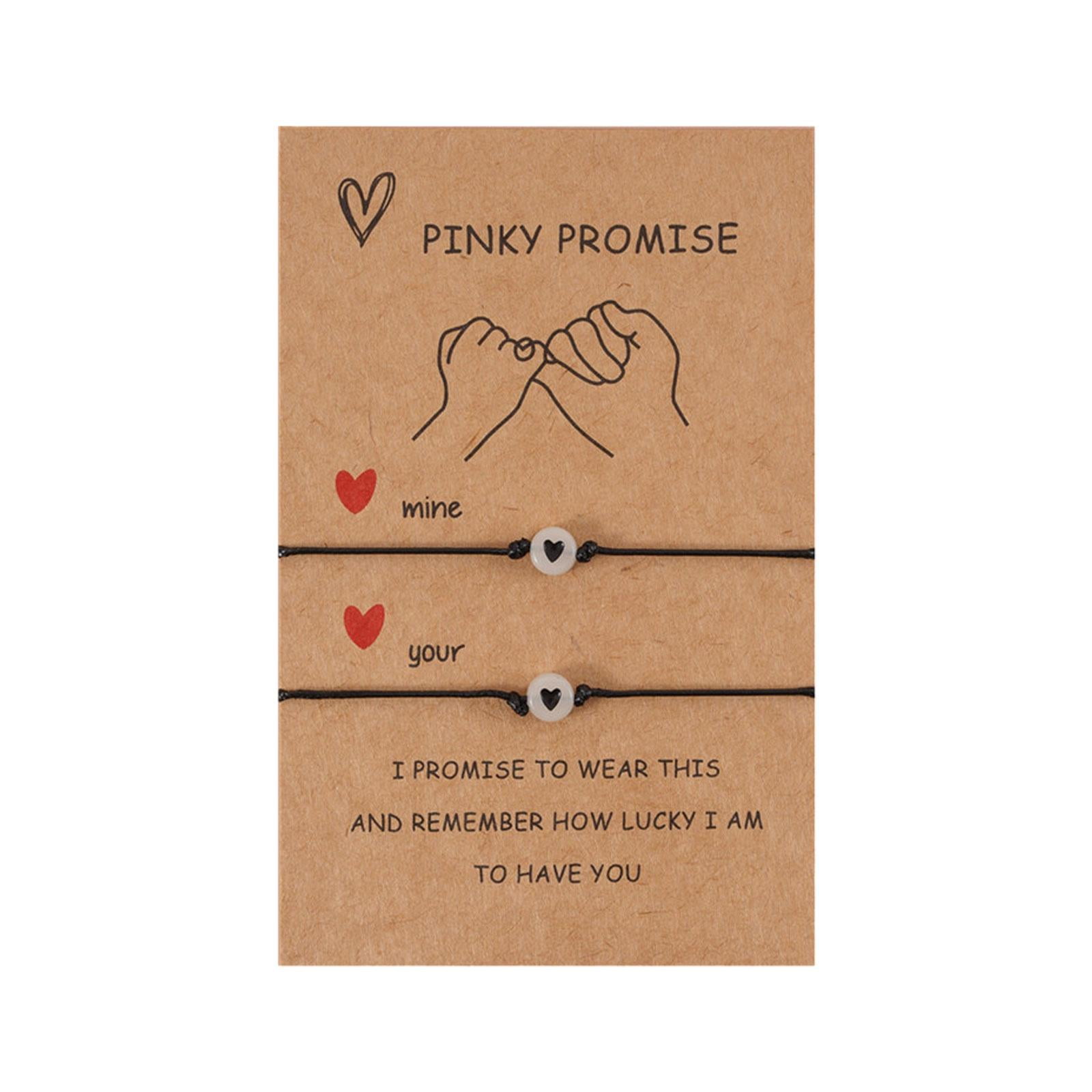 2x Pinky Promise Bracelets Friendship Couple Matching Bracelet Luminous  Gift Y5H1
