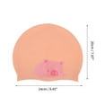 thumbnail image 4 of Unique Bargains Silicone Waterproof Cartoon Swim Cap 7.87"x9.45" 1 Pc Pink ["Pig"], 4 of 5